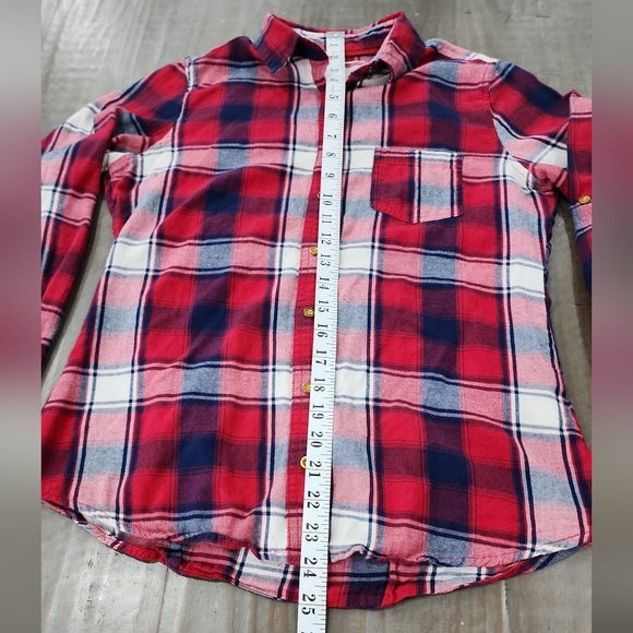 Atmosphere Red and Blue Plaid Casual Shirt #C2509-0077 - Picture 6 of 8